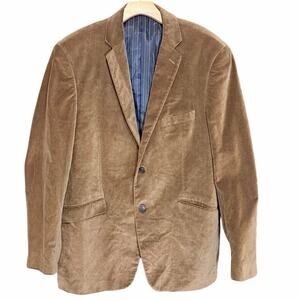 Madison Brown Velvet Blazer Jacket Cotton Lined Mens 46L handsome distinguished